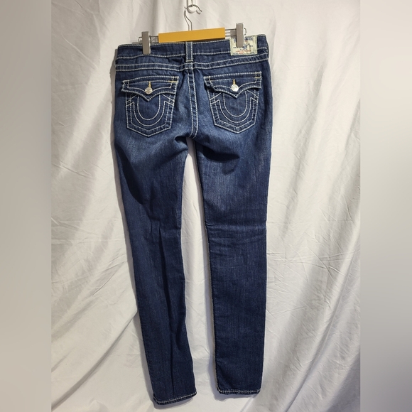True Religion Dark Blue Skinny Jeans,  Size 30 X 31 - Picture 3 of 7